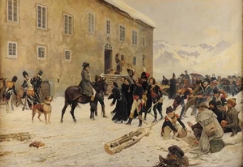 Bonaparte ricevuto dai monaci del Monte San Bernardo. Maggio 1800